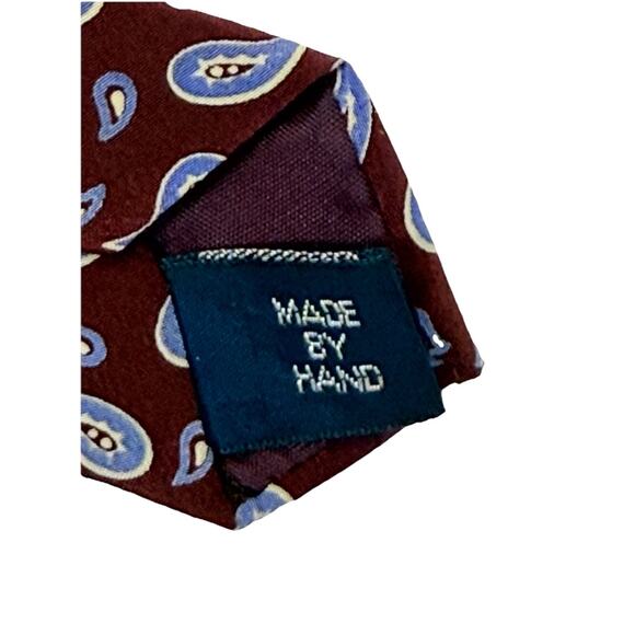 Polo Ralph Lauren Paisley Silk Neck Tie Made By Hand USA VTG - Picture 3 of 7